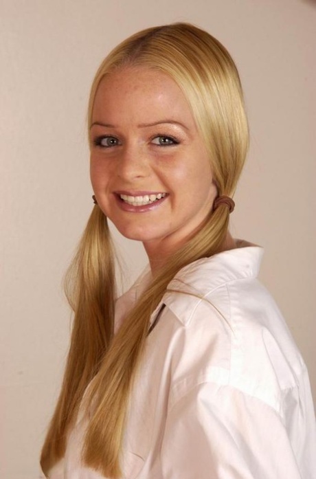 Young blonde Ashley uncups her firm tits while wearing white cotton panties 11155139