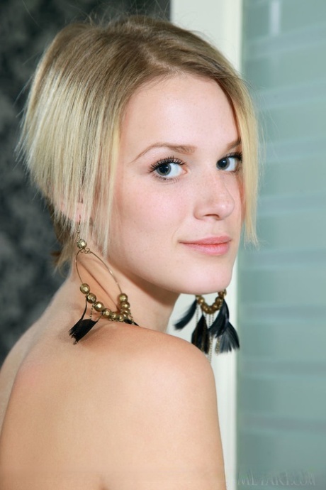 Blonde glam babe Bella Luce flaunting tiny teen tits in over the knee boots 89262474