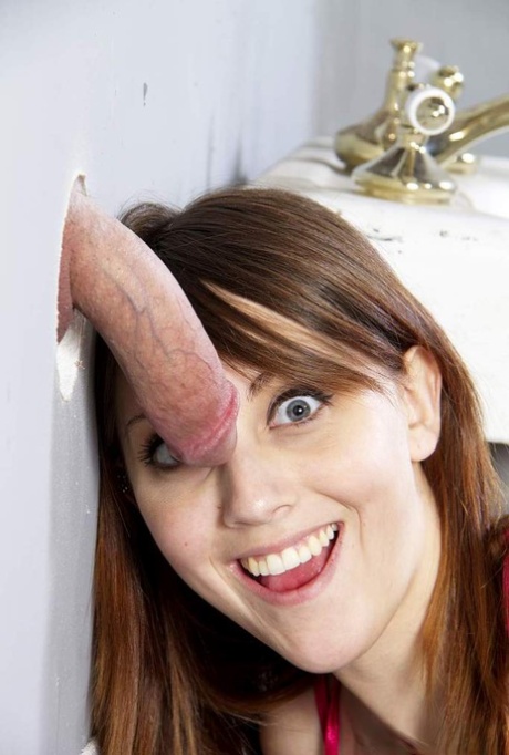Petite pornstar Nickey Huntsman finds dick to suck via glory hole in washroom 24251406